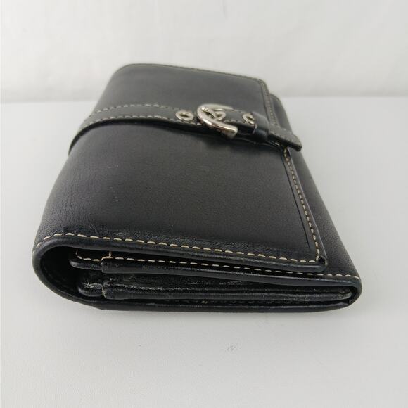 Coach Buttery Soft Black Bi-Fold Wallet Silver Hardware - Picture 5 of 11